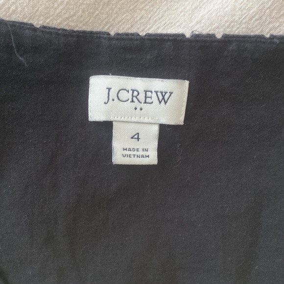 J. Crew Medium Peplum Top Black Short Sleeve Button Front Blouse - Picture 3 of 4